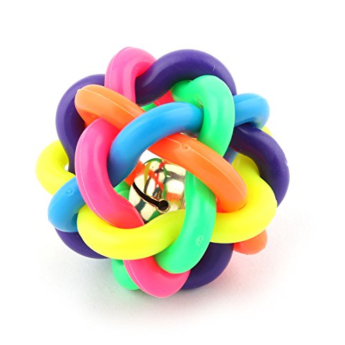 Ruilogod Haustier Hund Katze Kunststoff Geflochtene Ball Glocken Seil Kauspielzeug 2,4 Zoll Durchmesser Multicolor Ruilogod Haustier Hund Katze Kunststoff Geflochtene Ball Glocken Seil Kauspielzeug 2,4 Zoll Durchmesser Multicolor von Ruilogod