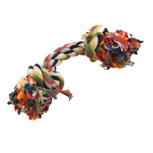 Ruilogod Haustier Hund Multi Color geflochtenen Seil Kauknochen Schlepper Spielzeug 21cm Länge von Ruilogod