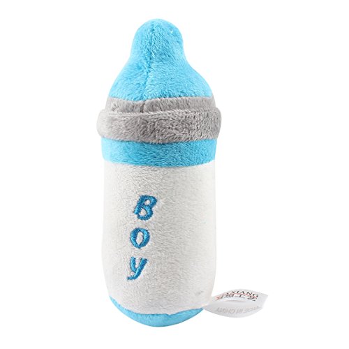 Ruilogod Haustier Hund Pudel Nursing Flasche Design klingendes quietschendes Spielzeug blau weiß von Ruilogod