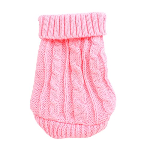 Ruilogod Haustier Hund Welpen Rosa Twisted Strick Ripped Manschette Strickwaren Pullover Kleidung Größe 4 Ruilogod Haustier Hund Welpen Rosa Twisted Strick Ripped Manschette Strickwaren Pullover Kleidung Größe 4 von Ruilogod