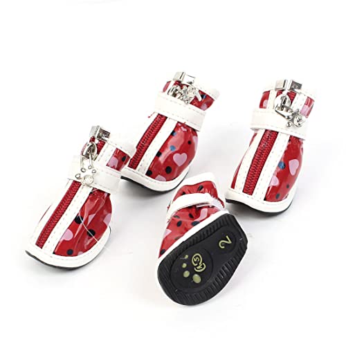 Ruilogod Haustier Hund rot weiße Hakenschleife Befestigungselement Nonlip Sohle Schuhe xs 2 Paare Ruilogod Haustier Hund rot weiße Hakenschleife Befestigungselement Nonlip Sohle Schuhe xs 2 Paare von Ruilogod