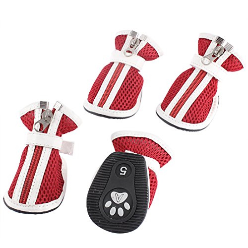 Ruilogod Haustier-Hundewelpen Hook Schleife Schließung Ineinander greifen Entwurf Walking-Schuhe S 2 Paar Rot Ruilogod Haustier-Hundewelpen Hook Schleife Schließung Ineinander greifen Entwurf Walking-Schuhe S 2 Paar Rot von Ruilogod
