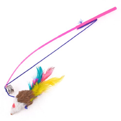 Ruilogod Haustier Katze Bunte Faux Pelz Maus Silber Ton Baumeln Bell Pink Rod Spiel Spielzeug Ruilogod Haustier Katze Bunte Faux Pelz Maus Silber Ton Baumeln Bell Pink Rod Spiel Spielzeug von Ruilogod