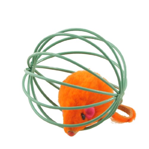 Ruilogod Haustier Katze Lustige Spielzeug Orange Gefälschte Maus in grüner Käfigball Ruilogod Haustier Katze Lustige Spielzeug Orange Gefälschte Maus in grüner Käfigball von Ruilogod