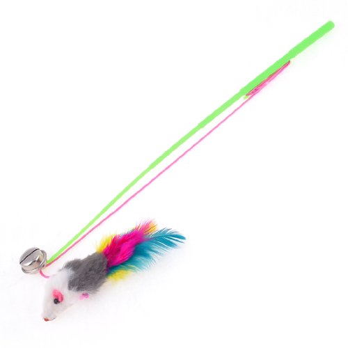 Ruilogod Haustier Katzen Bunte Kunst Pelz Maus Silber Ton Baumeln Glocke Grüße Stange Spielzeug Spielzeug Ruilogod Haustier Katzen Bunte Kunst Pelz Maus Silber Ton Baumeln Glocke Grüße Stange Spielzeug Spielzeug von Ruilogod