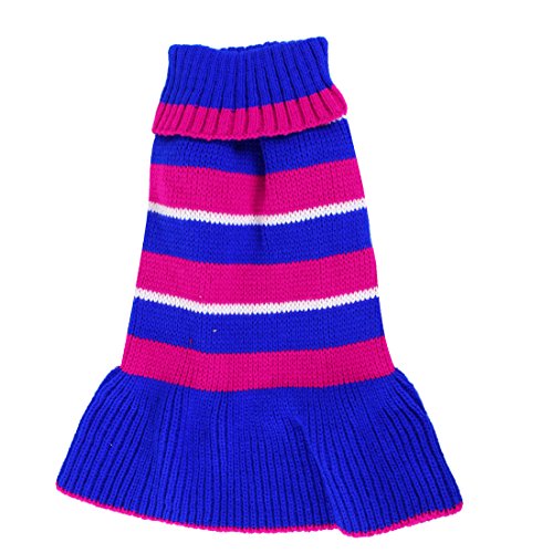Ruilogod Haustier gerippt Saum Rollkragenkleid Kleid Pullover Größe Suchsia Blau Ruilogod Haustier gerippt Saum Rollkragenkleid Kleid Pullover Größe Suchsia Blau von Ruilogod