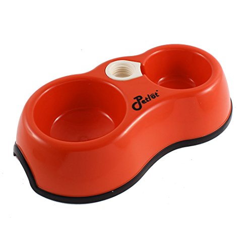 Ruilogod Haustierhund-Doppelkompartimente Wasserstand-Lebensmittel-Feeder-Fütterungsschale rot Ruilogod Haustierhund-Doppelkompartimente Wasserstand-Lebensmittel-Feeder-Fütterungsschale rot von Ruilogod