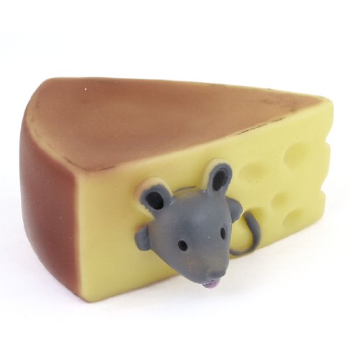Ruilogod Haustierhund Maus Käse entworfen Gelb Taupe Vinylkautschuk Quietschendes Spielzeug Ruilogod Haustierhund Maus Käse entworfen Gelb Taupe Vinylkautschuk Quietschendes Spielzeug von Ruilogod