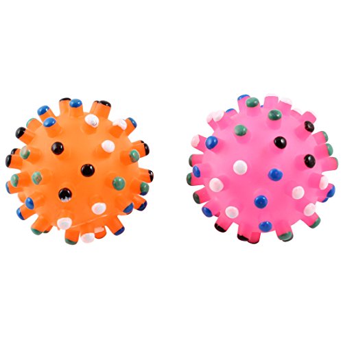 Ruilogod Haustierhund Yorkie Ball geformt Squeeze Quietschendes Spielzeug 2 stücke Orange Fuchsie Ruilogod Haustierhund Yorkie Ball geformt Squeeze Quietschendes Spielzeug 2 stücke Orange Fuchsie von Ruilogod