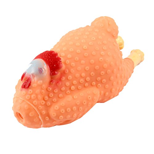 Ruilogod Haustierhund Yorkie Hähnchen geformt Quietschender Kauspielzeug Orange Ruilogod Haustierhund Yorkie Hähnchen geformt Quietschender Kauspielzeug Orange von Ruilogod
