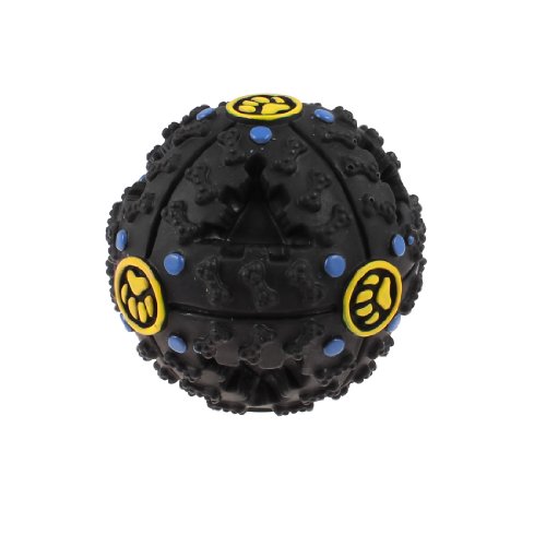 Ruilogod Haustierhundkatze Food Ball Quietschender Quacks Sound Kauen Spielzeug 2,9 Zoll Durchmesser Schwarz Ruilogod Haustierhundkatze Food Ball Quietschender Quacks Sound Kauen Spielzeug 2,9 Zoll Durchmesser Schwarz von Ruilogod