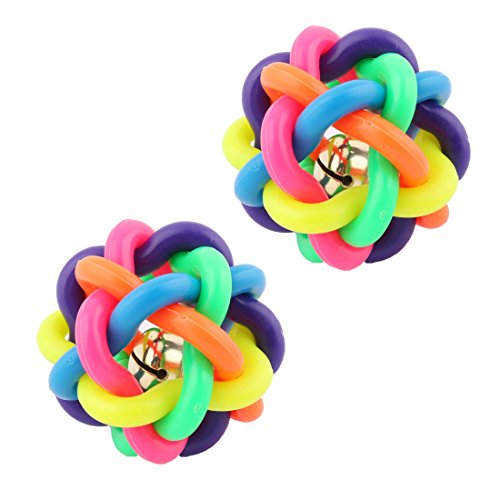 Ruilogod Haustierhundwelpe Geflochtene Ball Glocken Seil Kauspielzeug 2,4 Zoll Dima Multicolor Ruilogod Haustierhundwelpe Geflochtene Ball Glocken Seil Kauspielzeug 2,4 Zoll Dima Multicolor von Ruilogod