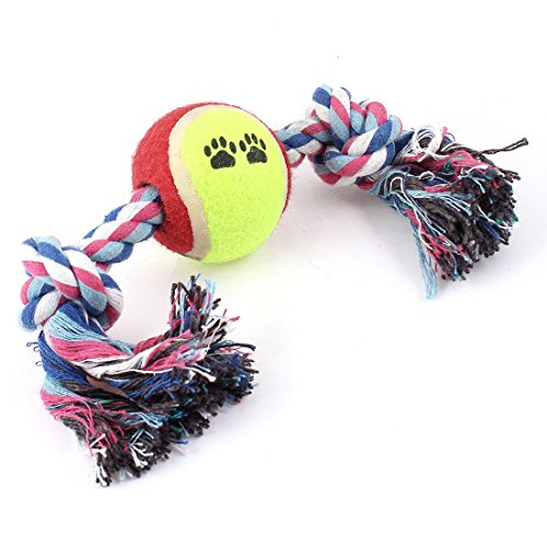 Ruilogod Haustierhundwelpen Gelb grüner roter Ball-Knoten-Trümmer-Trainingsspielzeug Ruilogod Haustierhundwelpen Gelb grüner roter Ball-Knoten-Trümmer-Trainingsspielzeug von Ruilogod