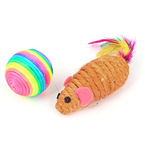 Ruilogod Haustierhundwelpen-Katze-Maus-Ball-Form-Catch-Fetch-Spielzeug 2pcs sortierte Farbe Ruilogod Haustierhundwelpen-Katze-Maus-Ball-Form-Catch-Fetch-Spielzeug 2pcs sortierte Farbe von Ruilogod