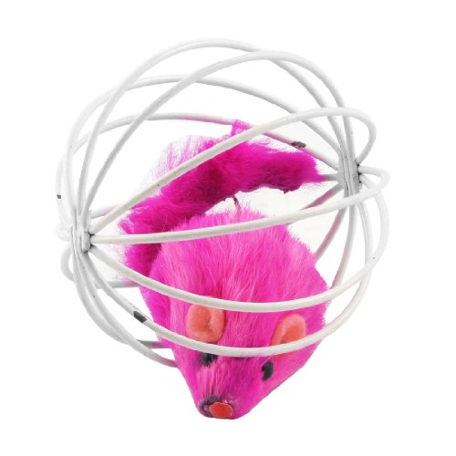 Ruilogod Haustierkatze Kätzchen trainieren spielzeug rosa falsche Maus-Ratte in der weißen Käfigkugel Ruilogod Haustierkatze Kätzchen trainieren spielzeug rosa falsche Maus-Ratte in der weißen Käfigkugel von Ruilogod