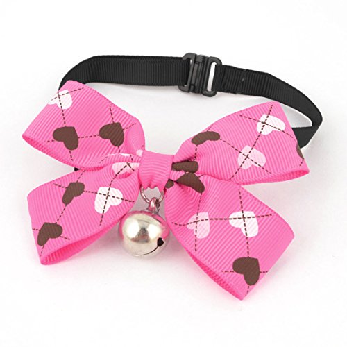 Ruilogod Herz drucken Pet Clip-on-Installation Bowknot Krawatte Fuchsia Ruilogod Herz drucken Pet Clip-on-Installation Bowknot Krawatte Fuchsia von Ruilogod