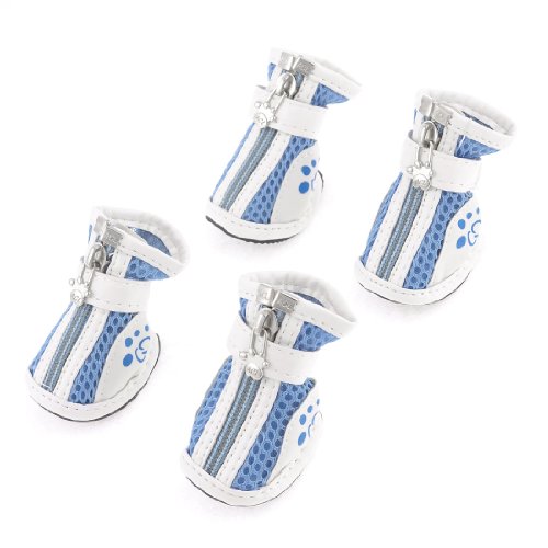 Ruilogod Hund Chihuaha Nonslip Gummisohle Haken Klettverschluss Schuhe Weiß Blau 2 Paar M Ruilogod Hund Chihuaha Nonslip Gummisohle Haken Klettverschluss Schuhe Weiß Blau 2 Paar M von Ruilogod