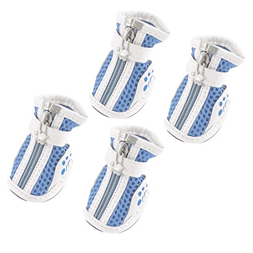 Ruilogod Hund Chihuaha Nonslip Gummisohle Haken Klettverschluss Schuhe Weiß Blau 2 Paar S Ruilogod Hund Chihuaha Nonslip Gummisohle Haken Klettverschluss Schuhe Weiß Blau 2 Paar S von Ruilogod