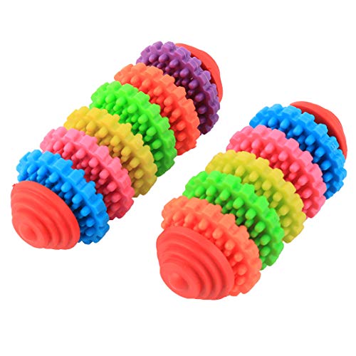 Ruilogod Hund Doggy Welpen Spike Getriebe Kauspielzeug Spielzähne Reinigen Sie 2 in 1 bunt Ruilogod Hund Doggy Welpen Spike Getriebe Kauspielzeug Spielzähne Reinigen Sie 2 in 1 bunt von Ruilogod