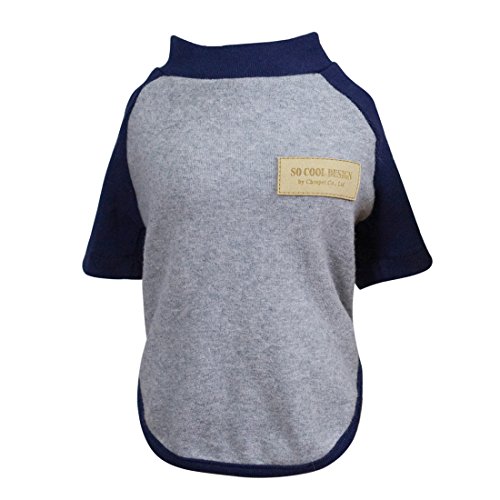 Ruilogod Hund Katze Sommer Baumwoll-T-Shirt Haustier-Shirts zusammenstoßende Farbe Kleidung Mix Farbe Dunkelblau und Grau L Ruilogod Hund Katze Sommer Baumwoll-T-Shirt Haustier-Shirts zusammenstoßende Farbe Kleidung Mix Farbe Dunkelblau und Grau L von Ruilogod