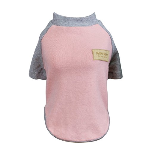 Ruilogod Hund Katze Sommer Baumwoll-T-Shirt Haustier-Shirts zusammenstoßende Farbe Kleidung Mix Farbe Rosa und Grau XXL Ruilogod Hund Katze Sommer Baumwoll-T-Shirt Haustier-Shirts zusammenstoßende Farbe Kleidung Mix Farbe Rosa und Grau XXL von Ruilogod