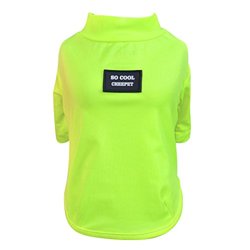 Ruilogod Hund Katze Summer Cool Hemd Hunde Shirts Kleidung Leuchtende Farbe Einfarbig gelb fluoreszierend XXL Ruilogod Hund Katze Summer Cool Hemd Hunde Shirts Kleidung Leuchtende Farbe Einfarbig gelb fluoreszierend XXL von Ruilogod