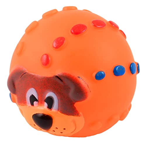 Ruilogod Hund Muster Haustier-Welpen-Kugel-Art-Ton Squeeze quietschendes Spielzeug orange von Ruilogod