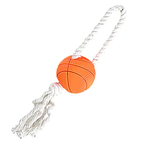 Ruilogod Hund Orange quietschender Basketball Weiß geflochtene Seilkauspielzeug Ruilogod Hund Orange quietschender Basketball Weiß geflochtene Seilkauspielzeug von Ruilogod