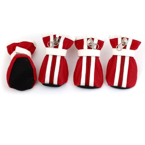 Ruilogod Hund Pet Nonslip Gummisohle Sohlen Schuhe Schuhe Rot Weiß 2 Paar XS Ruilogod Hund Pet Nonslip Gummisohle Sohlen Schuhe Schuhe Rot Weiß 2 Paar XS von Ruilogod