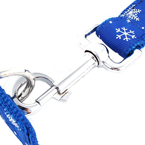 Ruilogod Hund Pet Welpen Schneeflocke Muster Schwenkhaken Gehende Z107 Training Seil Leine Blau W Hals Kragen Ruilogod Hund Pet Welpen Schneeflocke Muster Schwenkhaken Gehende Z107 Training Seil Leine Blau W Hals Kragen von Ruilogod