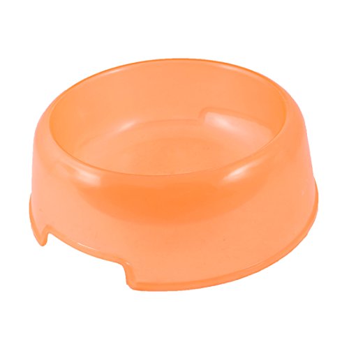 Ruilogod Hund Welpen Runde Lebensmittel Wasser Feeder Bowl Dish klare orange Ruilogod Hund Welpen Runde Lebensmittel Wasser Feeder Bowl Dish klare orange von Ruilogod
