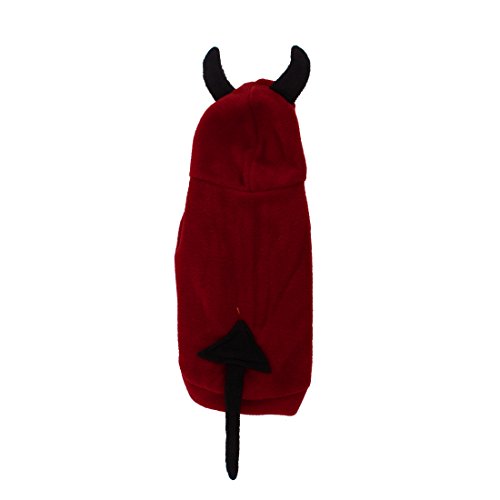 Ruilogod Hund Welpen Teufel geformt Halloween-Kostüm-Mantel XS Schwarz Rot von Ruilogod