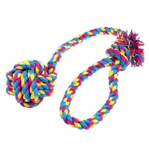 Ruilogod Hund doggie haustier 3 farben geflochtene seil knochen kauen tug spielzeug 45 cm Ruilogod Hund doggie haustier 3 farben geflochtene seil knochen kauen tug spielzeug 45 cm von Ruilogod