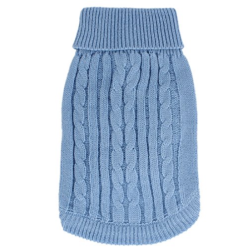 Ruilogod Hundewelpen-Haustier-gewelltes Cuff verdrehte Strickwaren Warme Bekleidung Pullover M Light Blue Ruilogod Hundewelpen-Haustier-gewelltes Cuff verdrehte Strickwaren Warme Bekleidung Pullover M Light Blue von Ruilogod