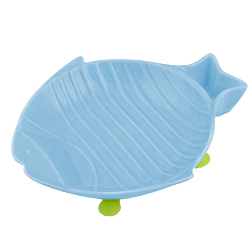 Ruilogod Keramik Heim Fisch-Form-Welpen Haustier Hund Katzenfutter Wasser Futternapf Dish Behälter Blau Ruilogod Keramik Heim Fisch-Form-Welpen Haustier Hund Katzenfutter Wasser Futternapf Dish Behälter Blau von Ruilogod