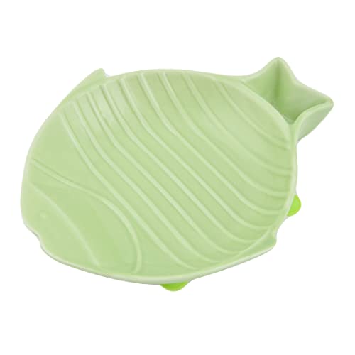 Ruilogod Keramik Heim Fisch-Form-Welpen Haustier Hund Katzenfutter Wasser Futternapf Dish Container Grün Ruilogod Keramik Heim Fisch-Form-Welpen Haustier Hund Katzenfutter Wasser Futternapf Dish Container Grün von Ruilogod