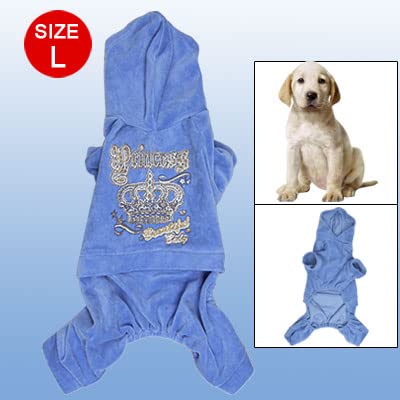 Ruilogod Krone Muster Frühling Herbst Tragen Blaue Kapuze Jumpsuit für Hund l Ruilogod Krone Muster Frühling Herbst Tragen Blaue Kapuze Jumpsuit für Hund l von Ruilogod
