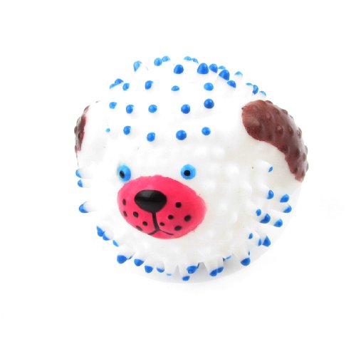 Ruilogod Künstliches Igel-Design Quietschender Kau-Ball-Spielzeugweiß-Blau für Haustierhundwelpe von Ruilogod