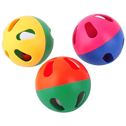 Ruilogod Kunststoff 6cm Durchmesser. Hund Katze Tiere Haustier spielen Bell Ball Spielzeug 3pcs Farbe sortiert Ruilogod Kunststoff 6cm Durchmesser. Hund Katze Tiere Haustier spielen Bell Ball Spielzeug 3pcs Farbe sortiert von Ruilogod