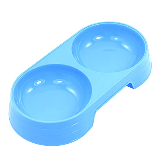 Ruilogod Kunststoff-Doppel-Rundform-Haustier-Dinner-Lebensmittel-Feeder-Schüssel 4 "DIA Blue Ruilogod Kunststoff-Doppel-Rundform-Haustier-Dinner-Lebensmittel-Feeder-Schüssel 4 "DIA Blue von Ruilogod