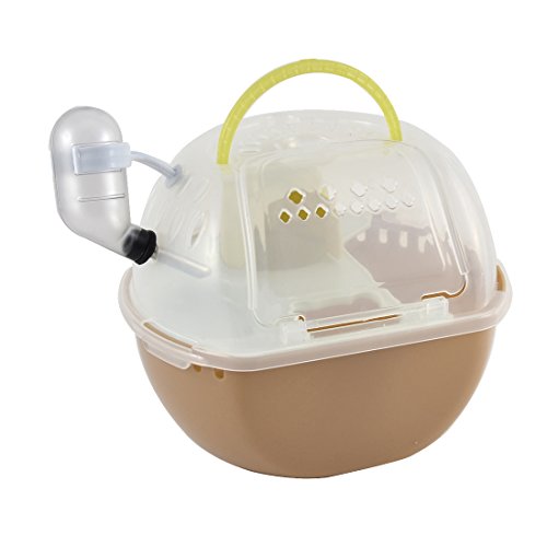 Ruilogod Kunststoff Haustier Tier Hamster Gerbil Maus Feeder Haus Käfig Beige Weiß von Ruilogod