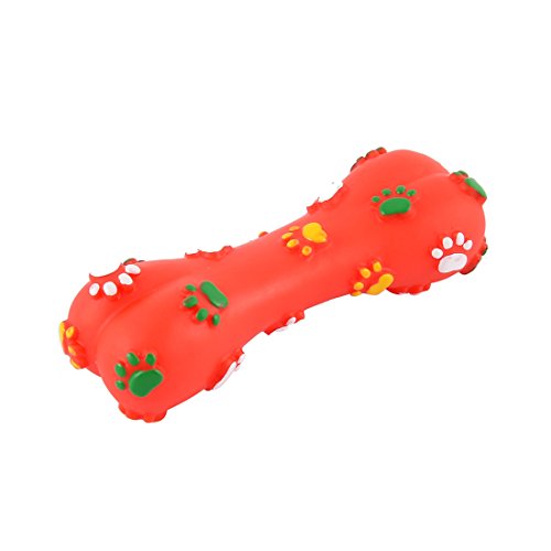 Ruilogod Kunststoff Knochen geformt Paw Printed Hund Ton quietschend Spielzeug Red Ruilogod Kunststoff Knochen geformt Paw Printed Hund Ton quietschend Spielzeug Red von Ruilogod