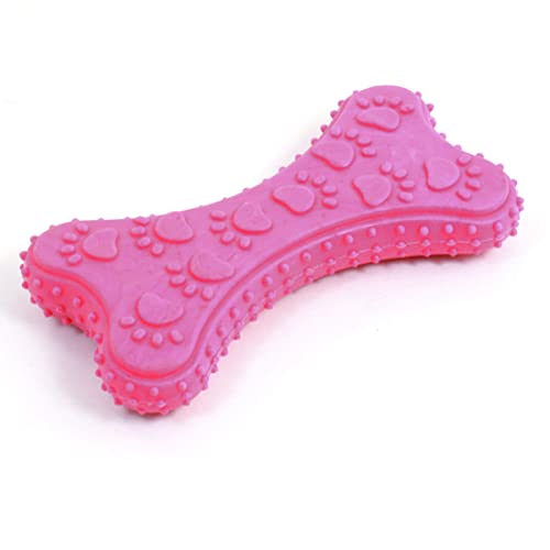 Ruilogod Kunststoff Pawprint Muster Knochenform Hunde Chew Molar Toy Fuchsia Ruilogod Kunststoff Pawprint Muster Knochenform Hunde Chew Molar Toy Fuchsia von Ruilogod