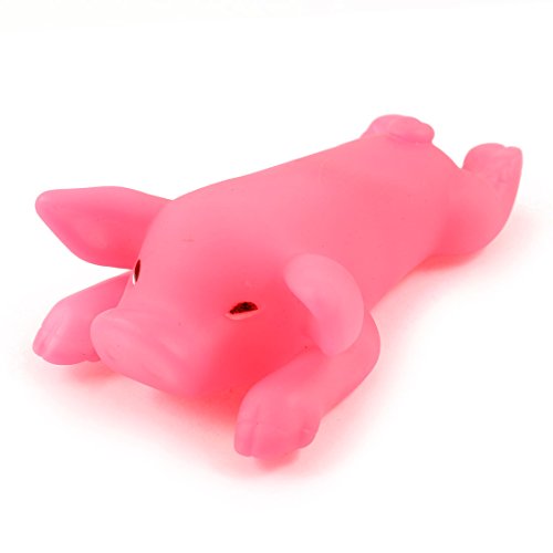 Ruilogod Kunststoff-Schwein-Entwurf weicher Haustier-Hundewelpen-Katze-Kauen-quietschendes Spielzeug Hot Pink von Ruilogod