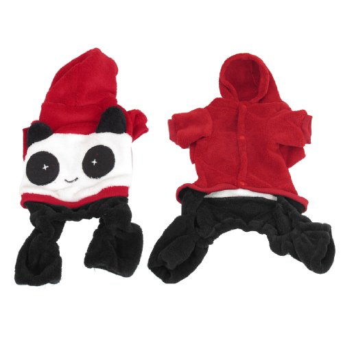 Ruilogod Kurze Ärmel mit Kapuze Panda Design Pet Hundebekleidung Jumpsuit Red XL Ruilogod Kurze Ärmel mit Kapuze Panda Design Pet Hundebekleidung Jumpsuit Red XL von Ruilogod