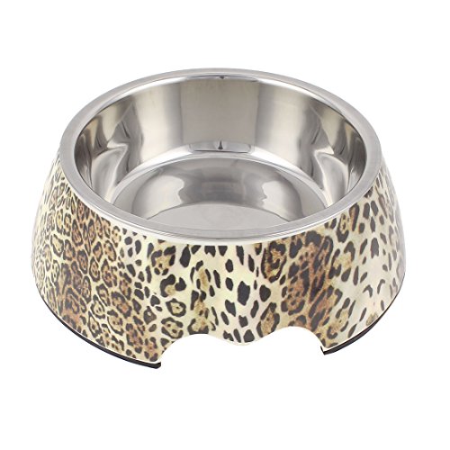Ruilogod Leopard-Muster Pet Katze Hundewelpen-Teller-Lebensmittel-Wasser-Fütterungs-Feeder-Schüssel von Ruilogod