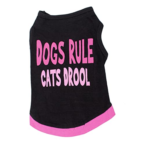 Ruilogod Letter-Muster Haustier Hund Yorkie Cat Trägershirt SFuchsia Schwarz Ruilogod Letter-Muster Haustier Hund Yorkie Cat Trägershirt SFuchsia Schwarz von Ruilogod