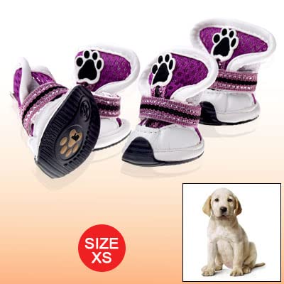 Ruilogod Lila Mesh-Weiß Kunstleder Welpen-Boot Hundeschuhe XS Ruilogod Lila Mesh-Weiß Kunstleder Welpen-Boot Hundeschuhe XS von Ruilogod