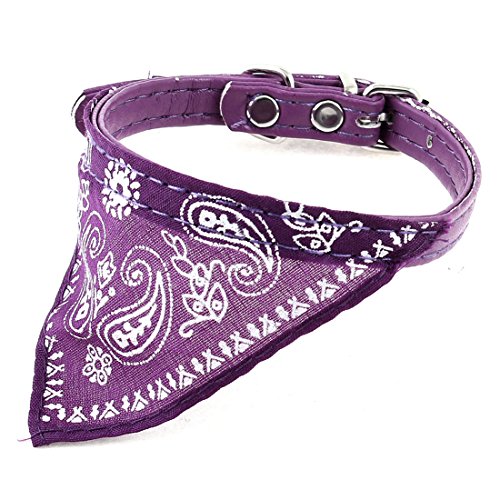 Ruilogod Lila Paisley gedruckt verstellbarer Haustierhundschal Bandana-Nackenkragen Ruilogod Lila Paisley gedruckt verstellbarer Haustierhundschal Bandana-Nackenkragen von Ruilogod