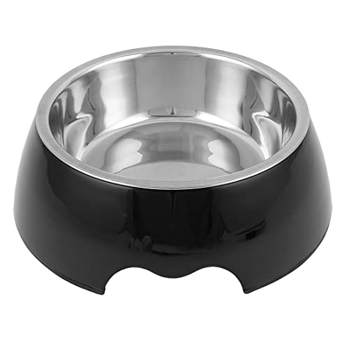 Ruilogod Melamin-Haustierkatze-Hunde-Welpen-Teller-Lebensmittel-Wasser-Fütterungs-Feeder-Schüssel schwarz von Ruilogod